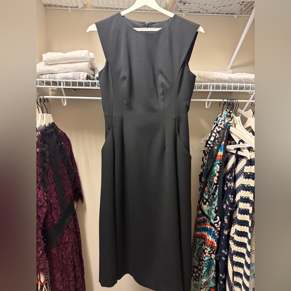 White House Black Market Black Sheath Midi Dress